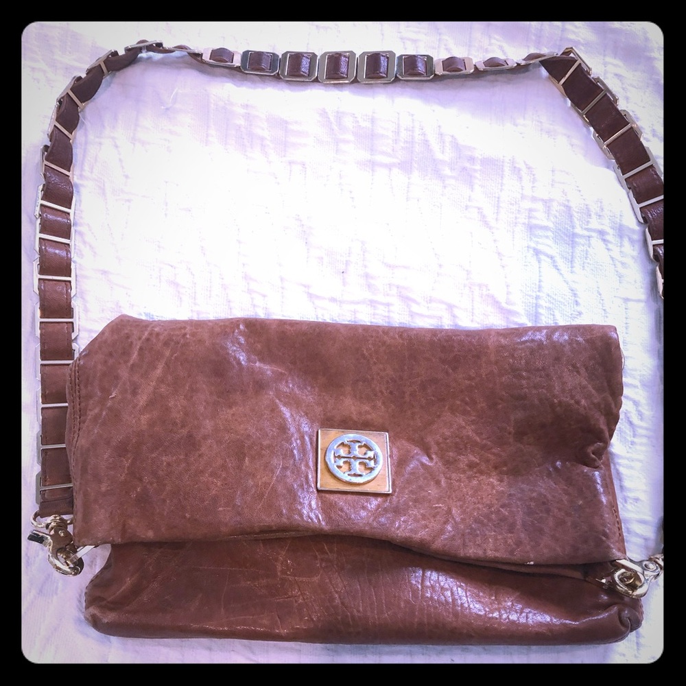Tory Burch Fold-Over Leather Crossbody Bag